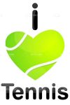 I Love Tennis Theme with Heart Shaped Tennis Ball
